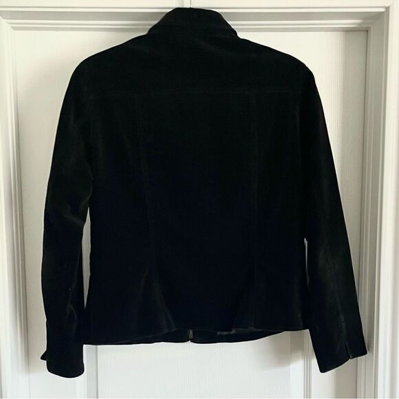Coldwater Creek Black Velvet Feel Cotton Spandex Full Zip Jacket Size PM - Picture 3 of 10